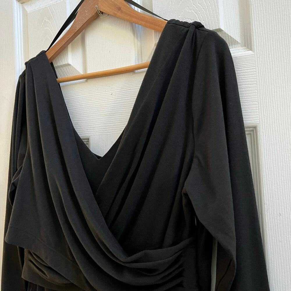 Peruvian Connection Black Front Drape Pocket Full… - image 7